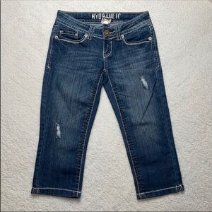 Hydraulic Denim Jeans Bermuda Ankle Cropped Strech Size 4